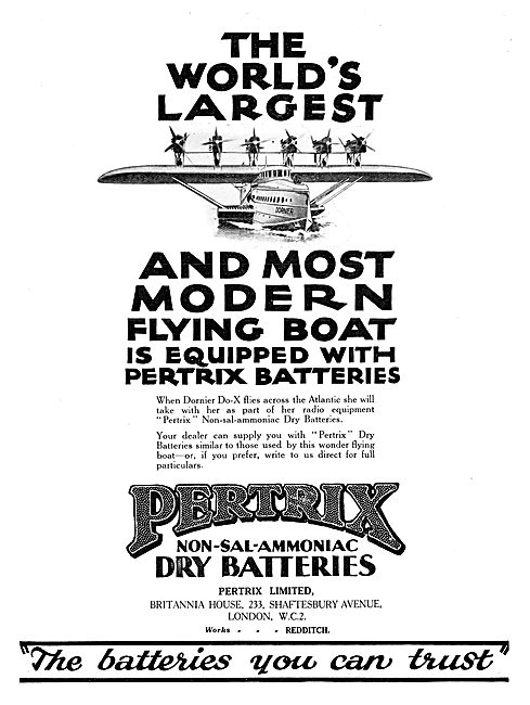 Pertrix Aircraft Batteries - Non-Sal-Ammoniac Dry Batteries      