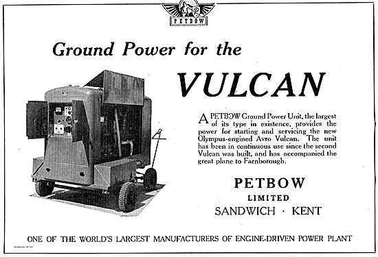 Petbow Ground Power Units Chosen For The Vulcan.                 