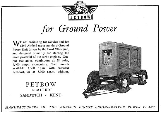 Petbow Aircraft Ground Power Units - Engine Driven Power Plant   