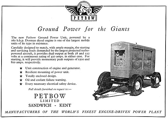 Petbow Aircraft Ground Power Units - Engine Driven Power Plant   