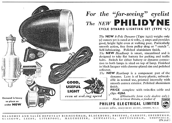Philips PHILIDYNE Bicycle Dynamo Lighting Set                    