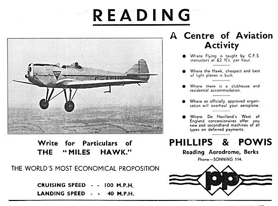 Phillips & Powis - Miles Hawk - Reading  Aerodrome               