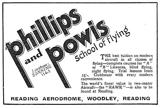 Phillips & Powis School Of Flying, Reading Aerodrome, Woodley.   