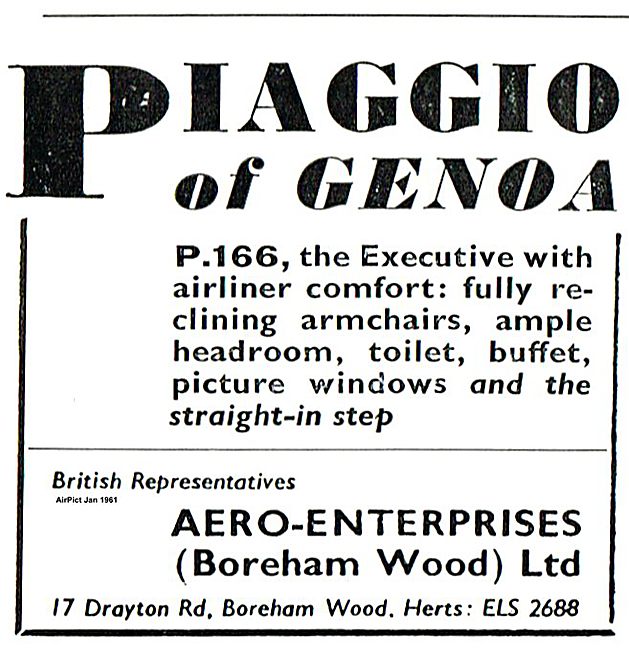 Piaggio P166: Aero-Enterprises (Boreham Wood) UK Representatives 