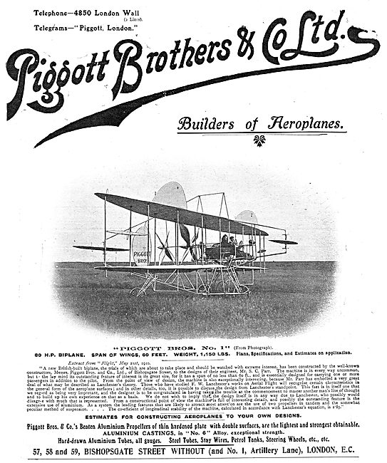 Piggott Brothers - Builders Of Aeroplanes. No1 Aeroplane         