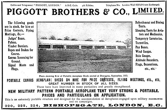 Piggott Brothers Aeroplane Hangars, Tents & Portable Buildings   