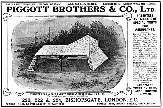 Piggott Brothers Aeroplane Tents                                 