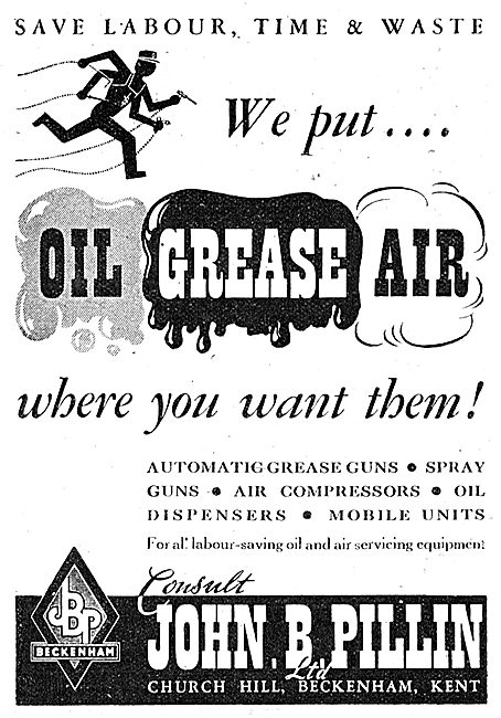 John B. Pillin Oil Dispensers, Grease Guns & Air Compressors     