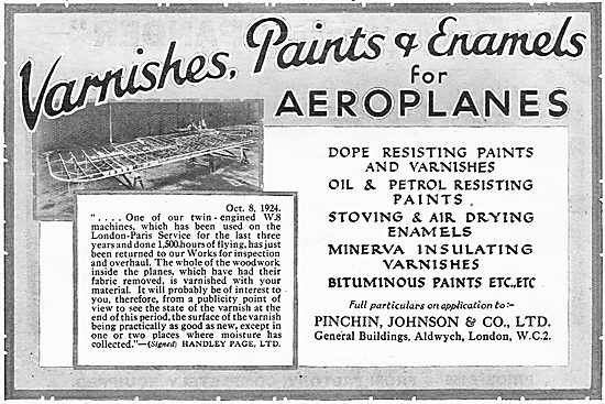 Pinchin Johnson Aircraft Paints, Varnishes & Enamels             