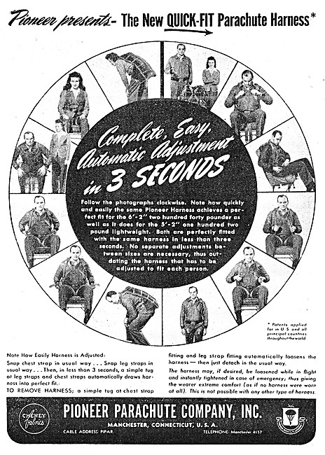 Pioneer Parachutes 1945 Advert                                   