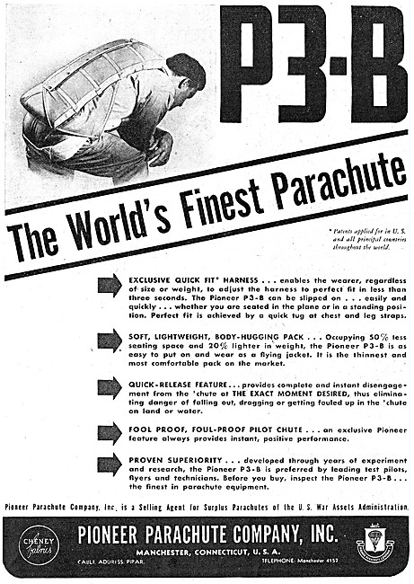 Pioneer P3-B Parachutes 1946                                     