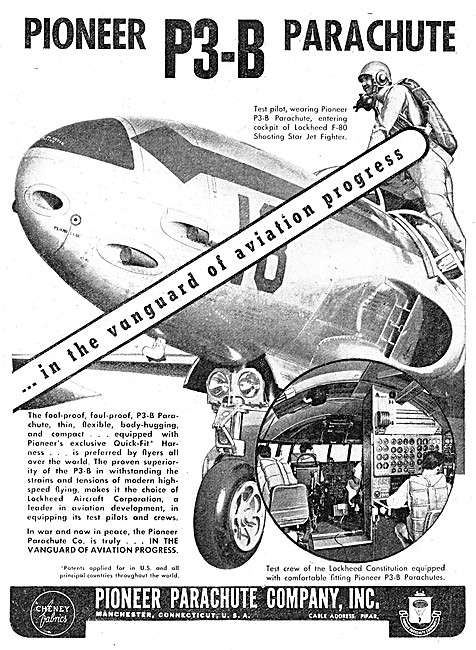 Pioneer P3-B Parachute 1948 Advert                               