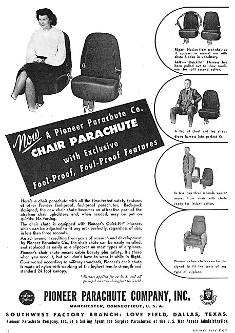 Pioneer Chair Parachutes 1940                                    