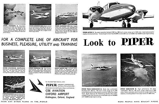 Piper Aircraft Model Range 1965                                  