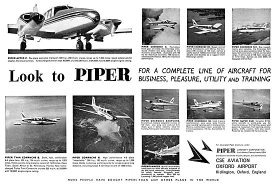 Piper Aircraft Range For 1966                                    