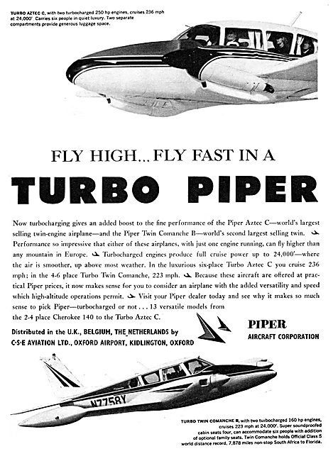 Piper Turbos - Twin Comanche B / Aztec C                         