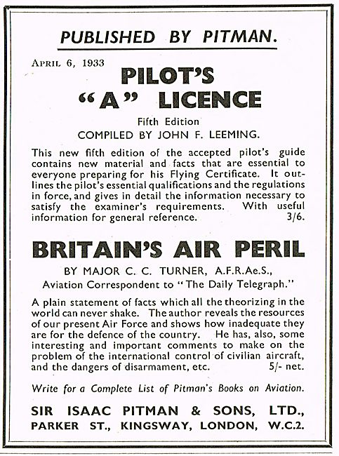 Britains Air Peril C C Turner                                    