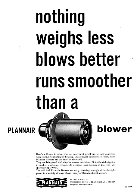Plannair Air Conditioning Components.Plannair Blowers            