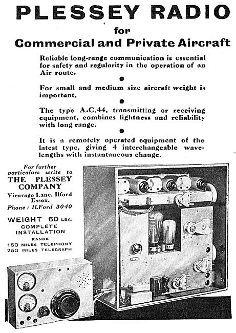 Plessey Radio Equipment For Private & Commercial Aircraft        