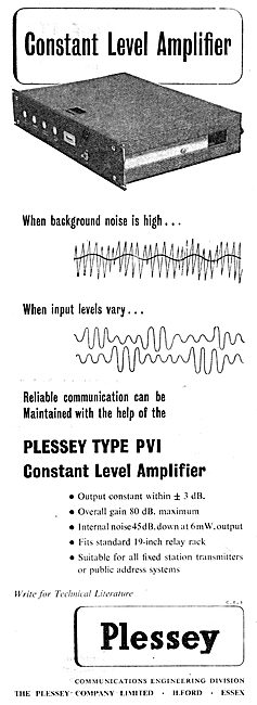 Plessey Type PVI P.A. System Constant Level Amplifer             