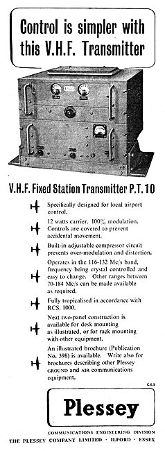 Plessey VHF Fixed Station Transmitter P.T.10 PT10                