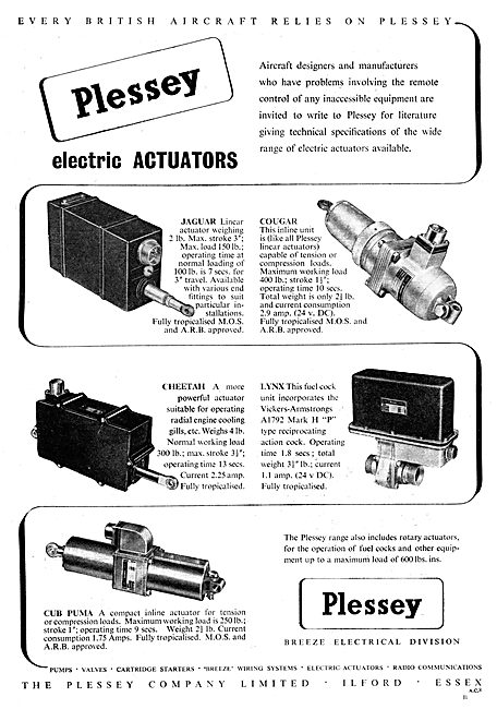 Plessey Electric Actuators 1950                                  