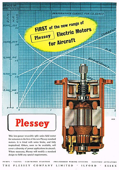 Plessey Electric Motors For Aircraft                             