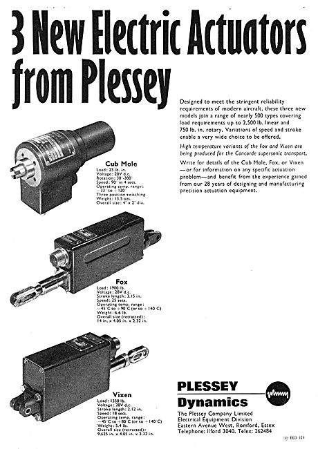 Plessey Aircraft Electrical Components.  - Plessey Dynamics      