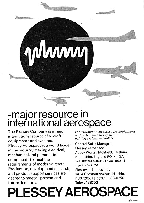 Plessey Aerospace Products 1974.                                 