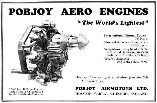 Pobjoy 75/80 H.P. R Type Aero Engine                             