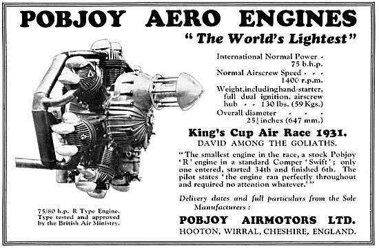 Pobjoy 75/80 h.p. R Type Aero Engine                             