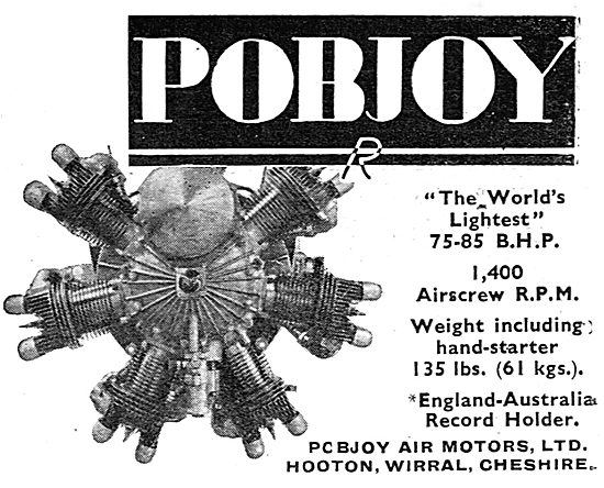 Pobjoy 7 Cylinder 75-85 HP Radial Aero Engine - Australia Flight 