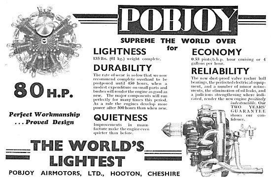 Pobjoy 80 HP Radial Aero Engine - The World's Lightest           