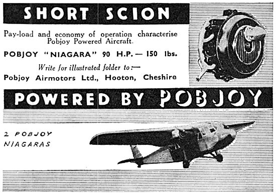 Pobjoy  Niagara 1934 Advert                                      