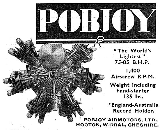 Pobjoy  75/85 HP Aero Engine                                     