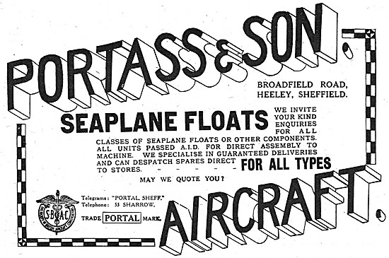 Portass & Son Seaplane Floats                                    