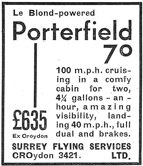 Porterfield 70 - Surrey Flying Services                          