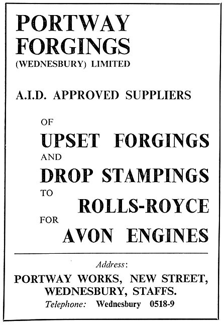 Portway Forgings. Wednesbury. Upset Forgings, Drop Stampings     