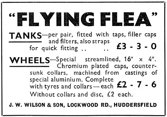 Flying Flea Components - J.W.Wilson & Son. Huddersfield          