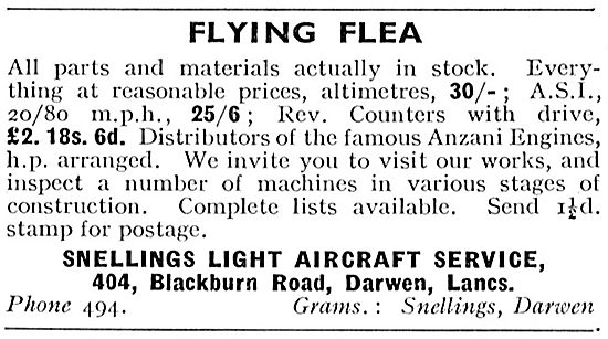 Flying Flea - Pou De Ciel: Snellings Light Aircraft Service      