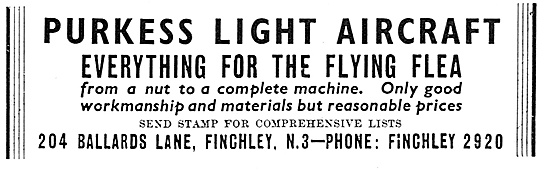 Flying Flea - Pou De Ciel: Purkess Light Aircraft 1936           