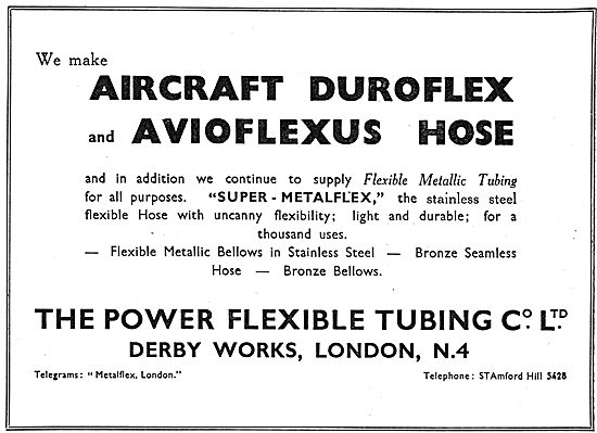 Power Flexible Tubing - Avioflex Metallic Tubings 1939           