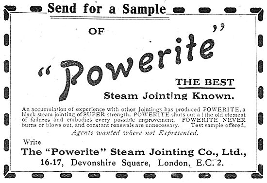 Powerite Steam Jointing For Aircraft Constructors                