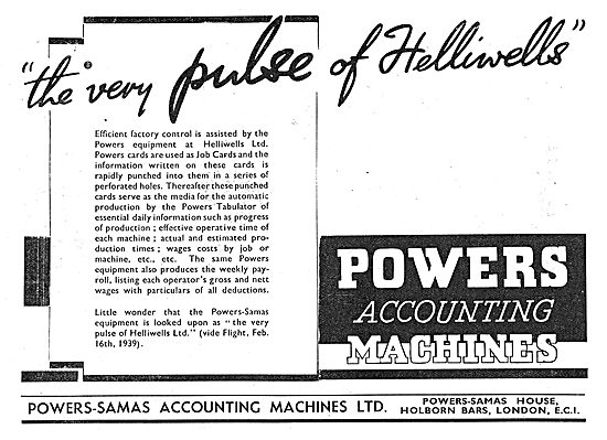 Powers-Samas Accounting Machines 1939                            