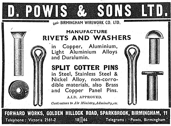 D.Powis : AGS. Rivets, Washers & Split Pins                      