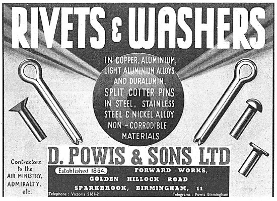 David Powis & Sons AGS, Rivets & Washers                         