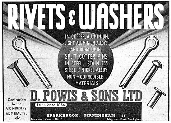 D.Powis AGS Parts Manufacturers 1942 Advert                      