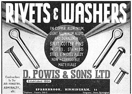 D.Powis Rivets & Washers. AGS Parts                              