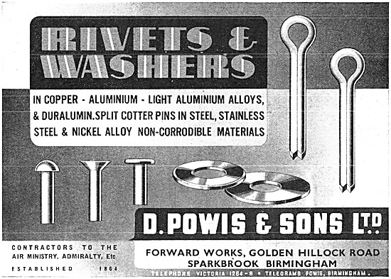 D.Powis Rivets, Washers & AGS Parts                              