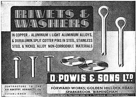 David Powis & Sons - Aircraft Sundries Manufacturers             